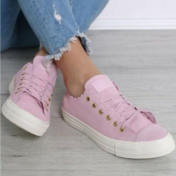 Converse Shoes - Converse Frilly Thrills Pink Foam Suede Sneakers